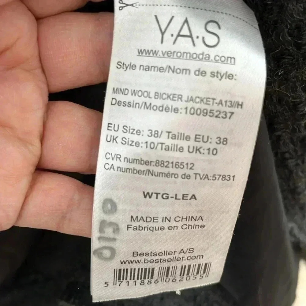 [FR38/US M] Y.A.S Mind Wool/ Viscose  Bicker Jacket - Side Zipup Closure- NWOT - Picture 13 of 16